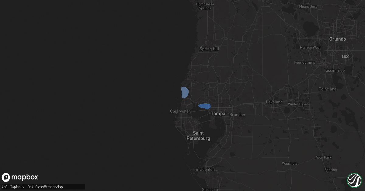Hail map in Crystal Beach, FL on May 14, 2024