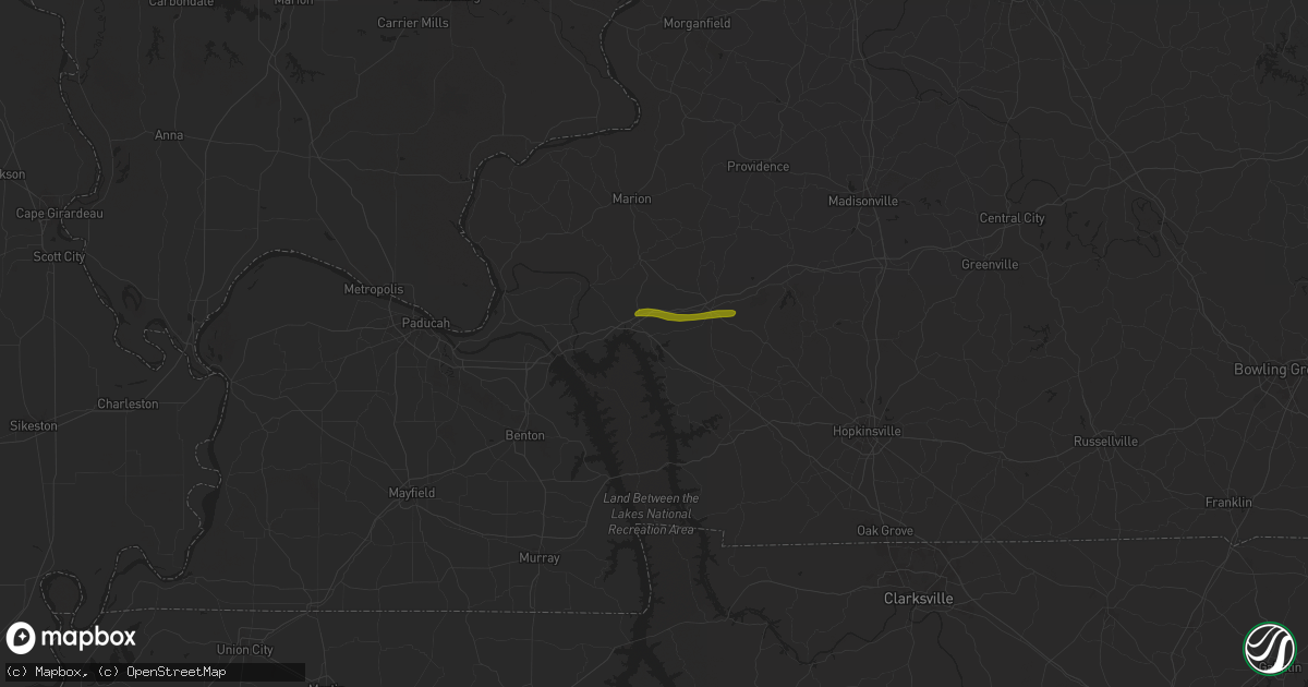 Hail map in Eddyville, KY on May 14, 2024
