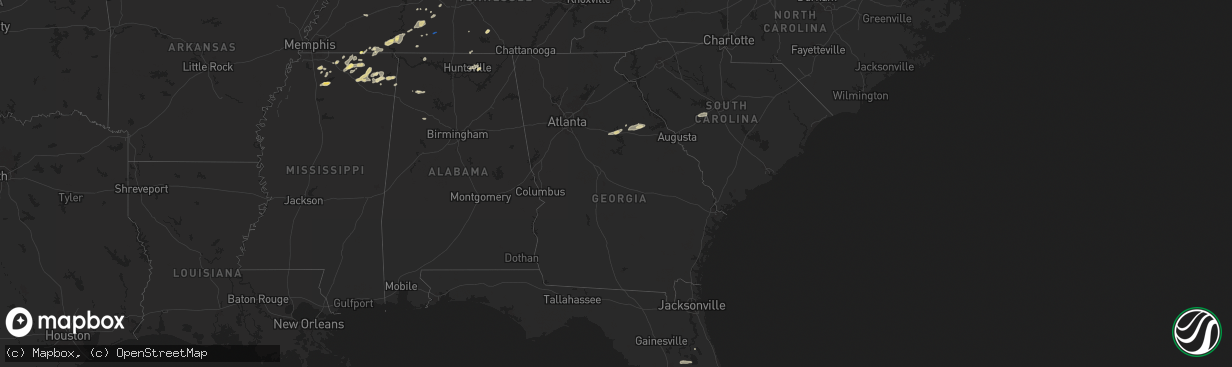 Hail map in Georgia on May 14, 2024