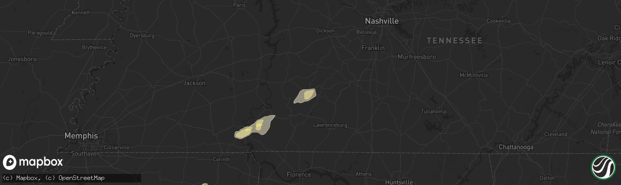 Hail map in Hohenwald, TN on May 14, 2024