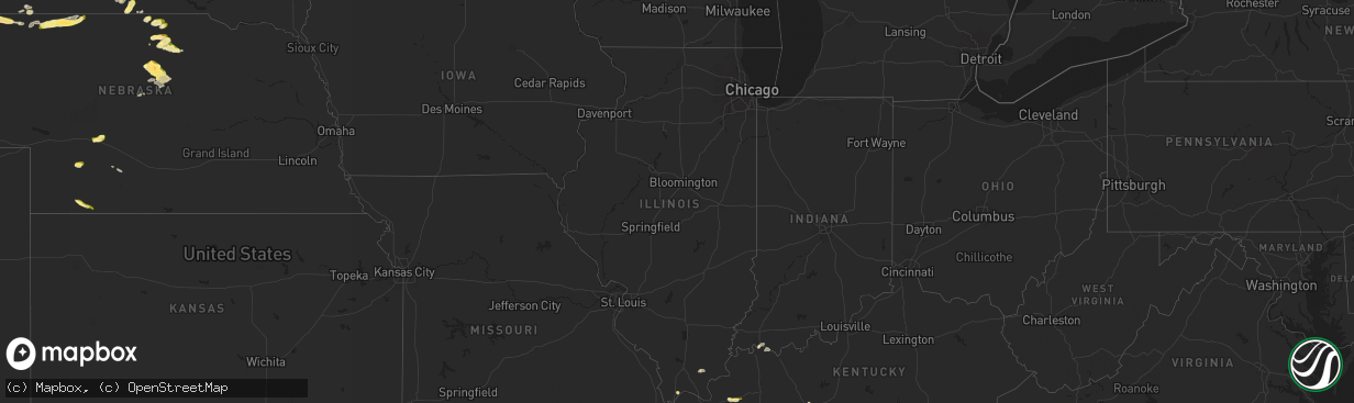 Hail map in Illinois on May 14, 2024