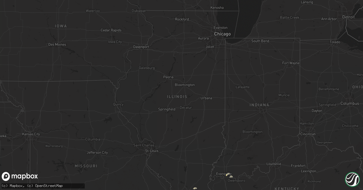 Hail map in Illinois on May 14, 2024