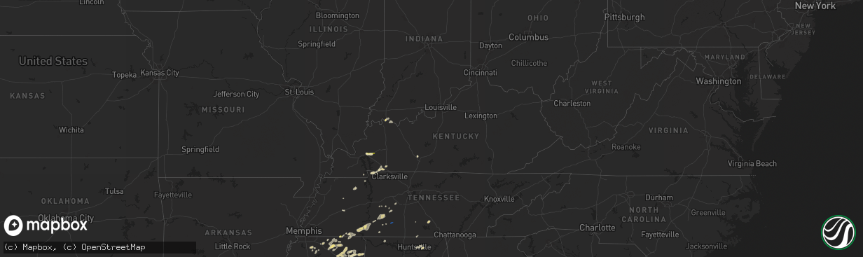 Hail map in Kentucky on May 14, 2024