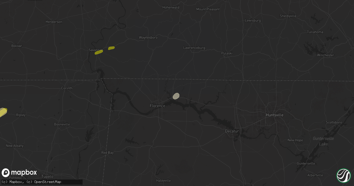 Hail map in Killen, AL on May 14, 2024