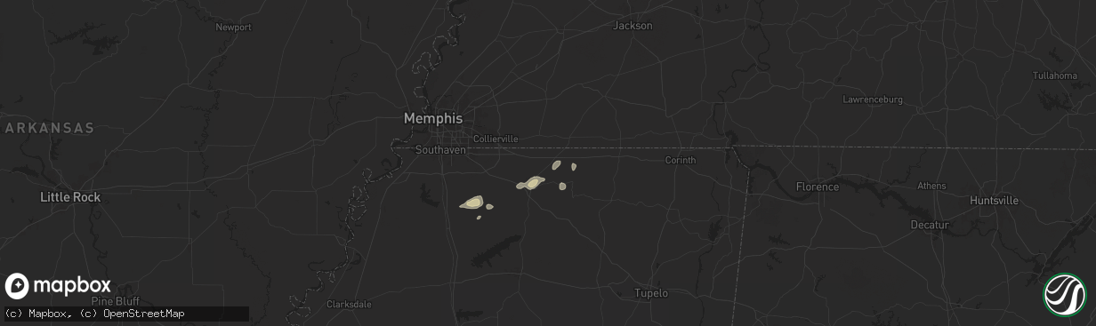 Hail map in Lamar, MS on May 14, 2024