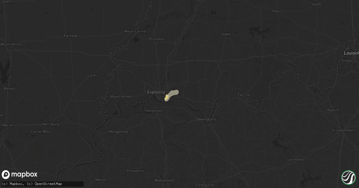 Hail map in Newburgh, IN on May 14, 2024