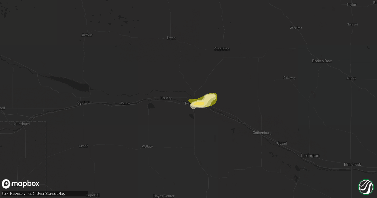 Hail map in North Platte, NE on May 14, 2024
