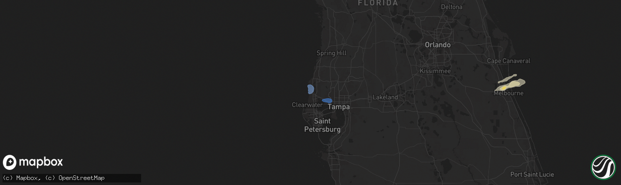 Hail map in Palm Harbor, FL on May 14, 2024