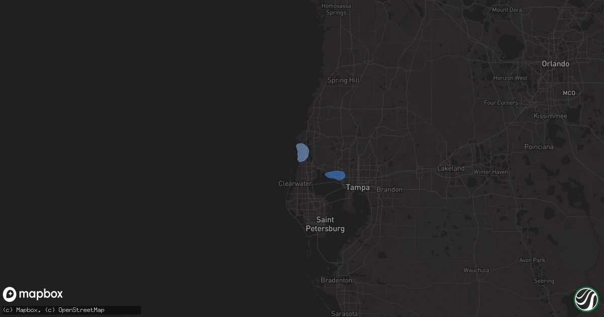 Hail map in Palm Harbor, FL on May 14, 2024