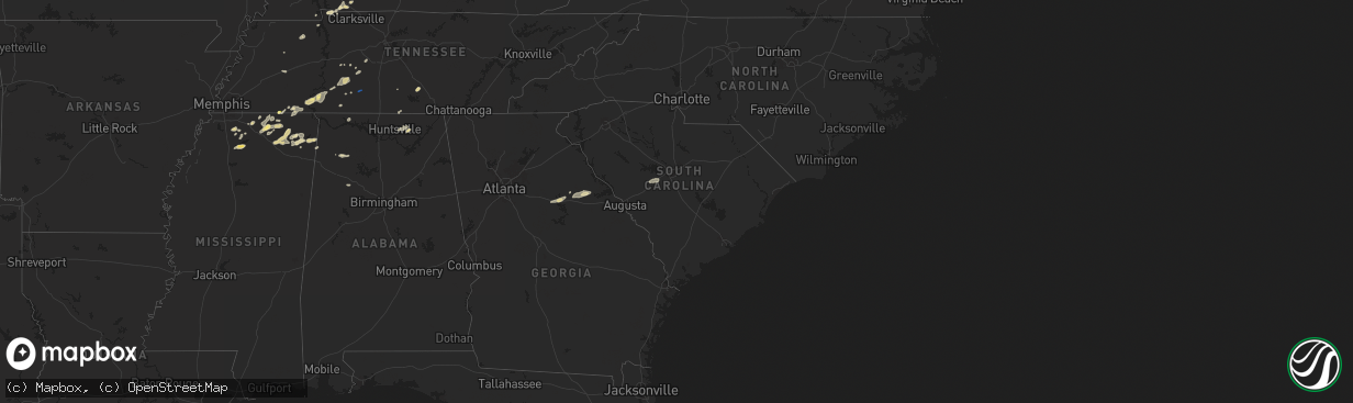 Hail map in South Carolina on May 14, 2024