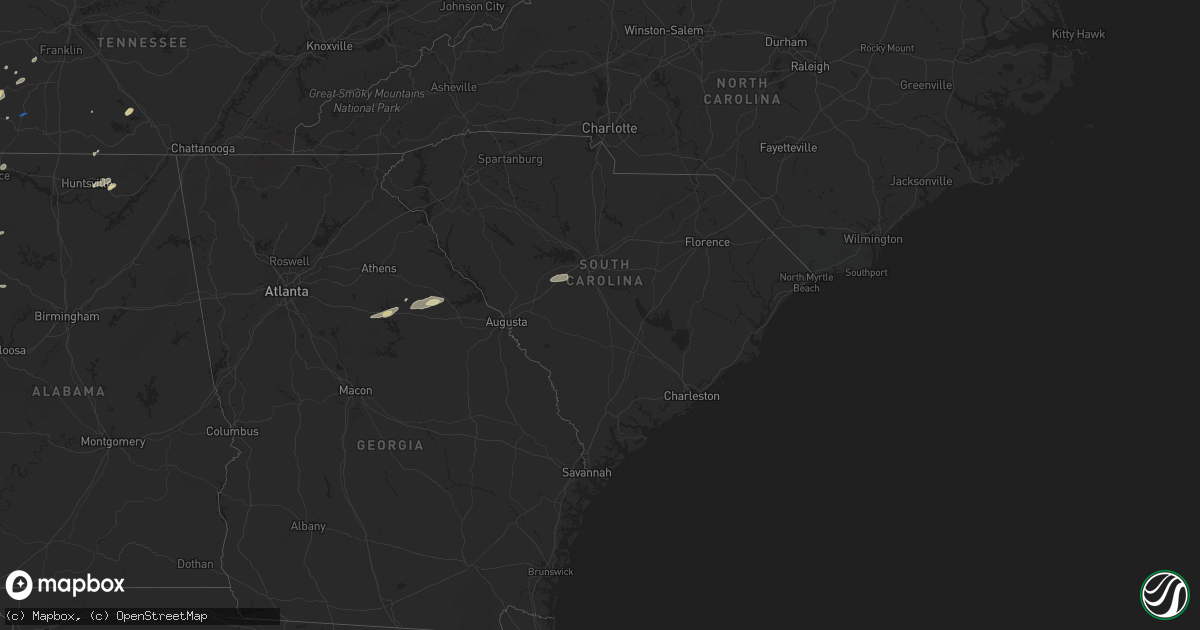 Hail map in South Carolina on May 14, 2024