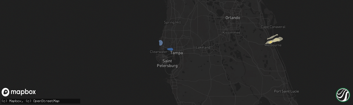 Hail map in Tampa, FL on May 14, 2024