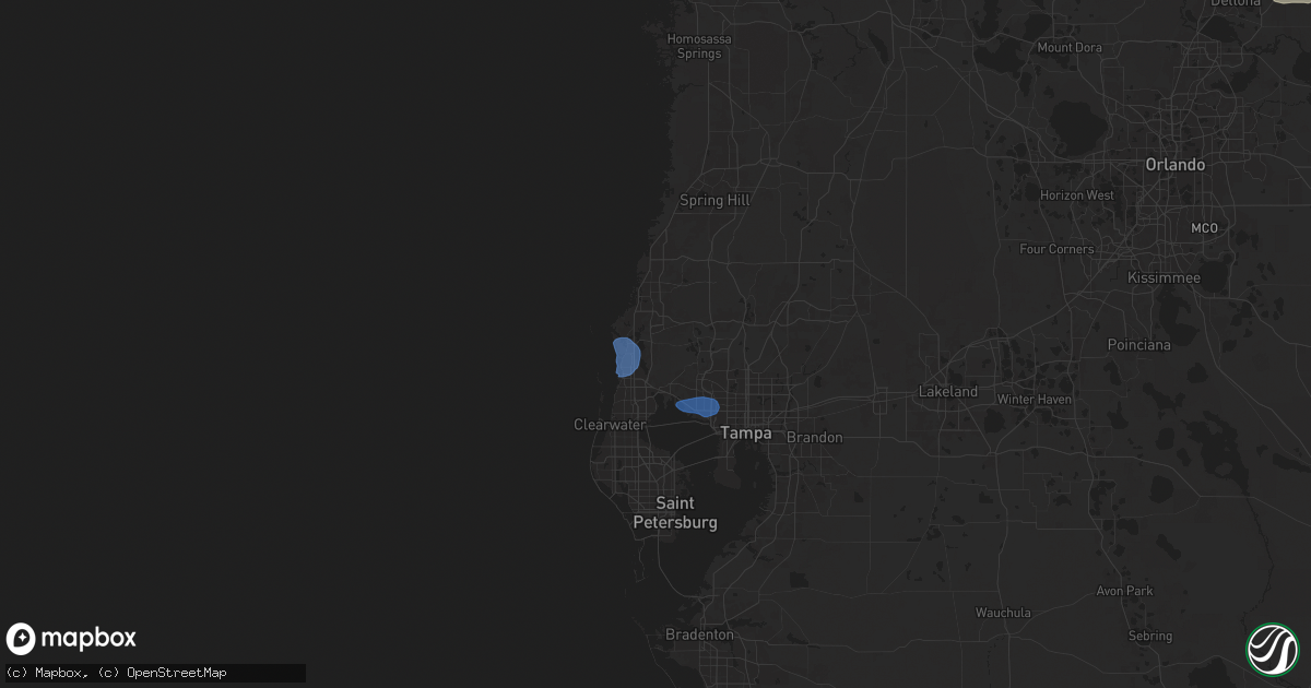 Hail map in Tarpon Springs, FL on May 14, 2024