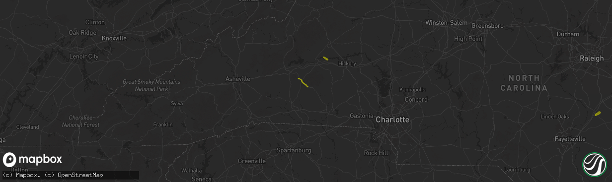 Hail map in Bostic, NC on May 14, 2025