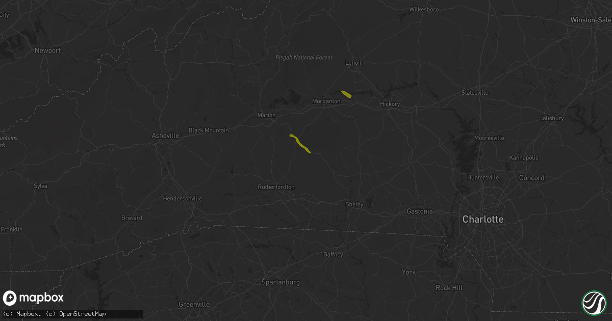 Hail map in Bostic, NC on May 14, 2025