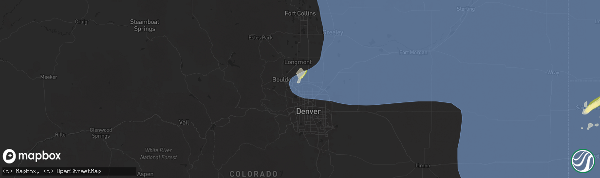 Hail map in Broomfield, CO on May 14, 2025