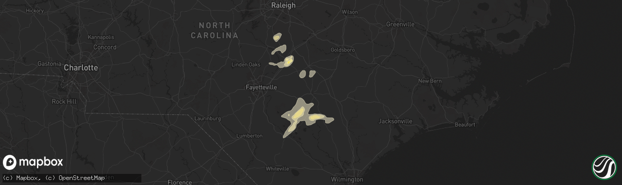 Hail map in Clinton, NC on May 14, 2025