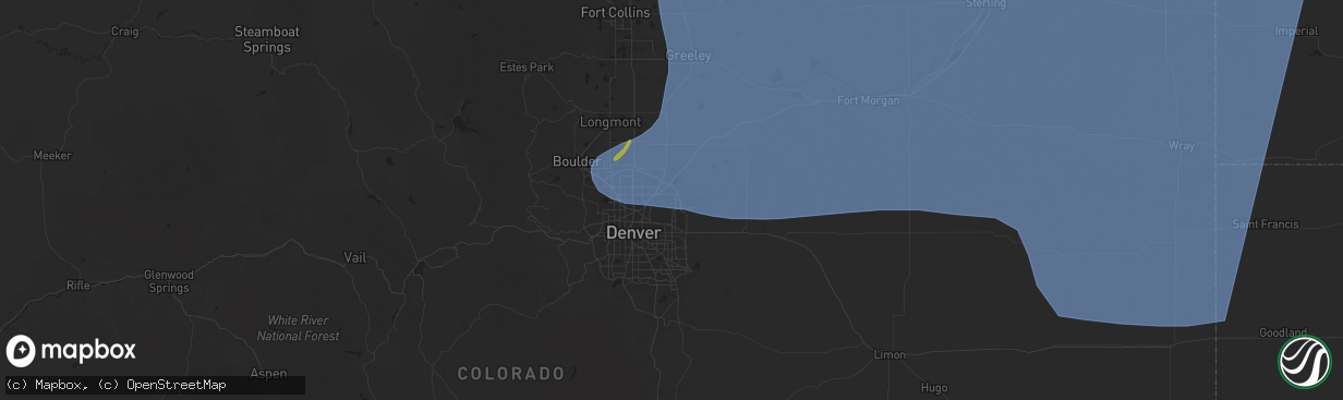 Hail map in Commerce City, CO on May 14, 2025