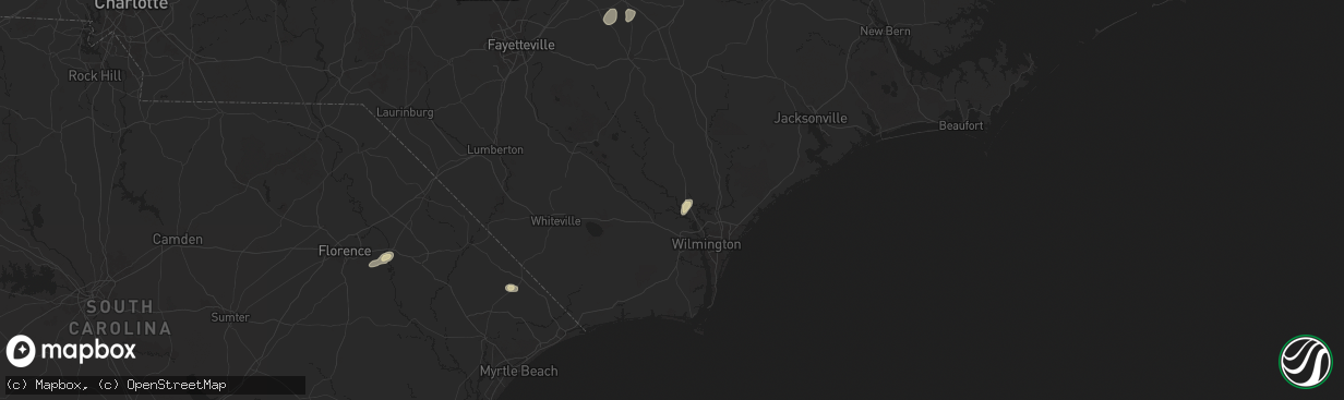 Hail map in Currie, NC on May 14, 2025