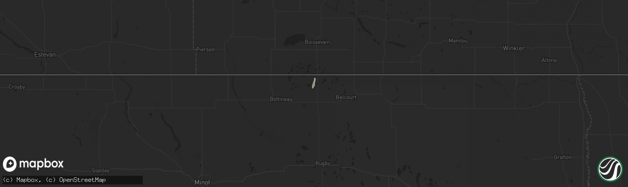 Hail map in Dunseith, ND on May 14, 2025