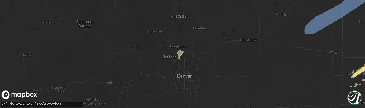 Hail map in Erie, CO on May 14, 2025