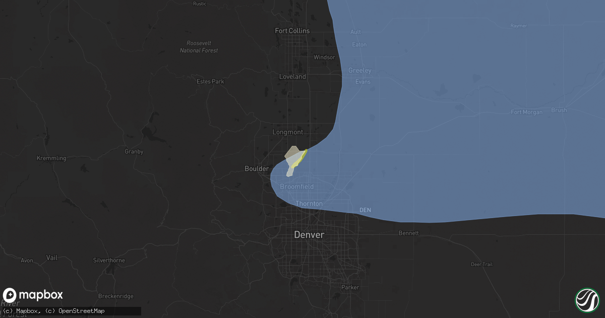 Hail map in Erie, CO on May 14, 2025