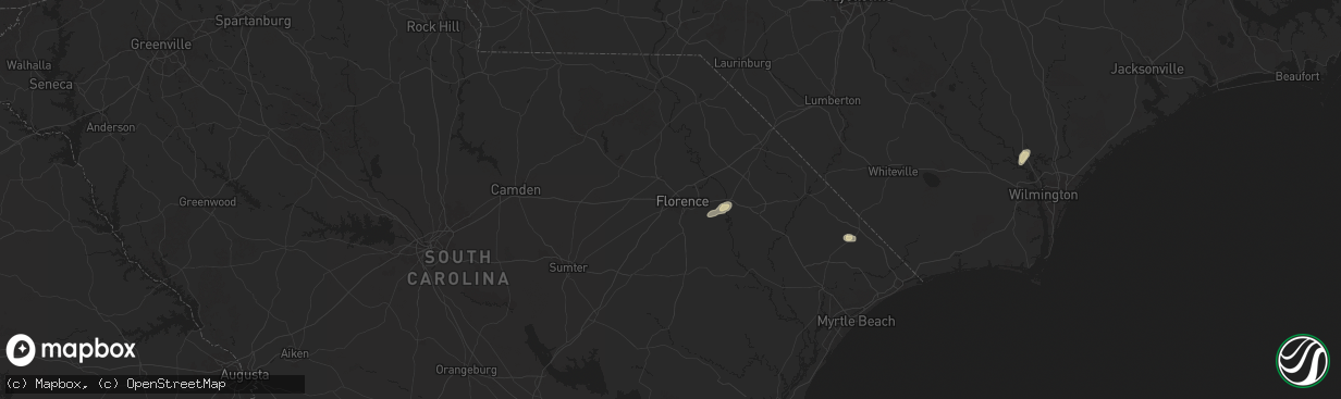 Hail map in Florence, SC on May 14, 2025