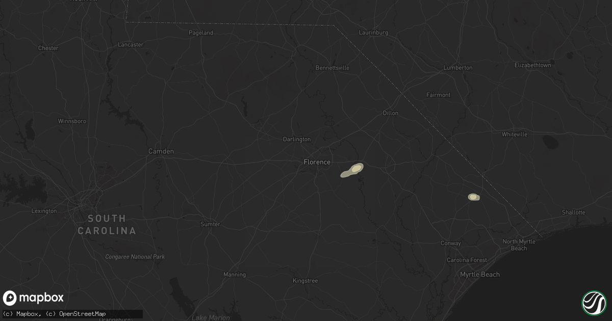 Hail map in Florence, SC on May 14, 2025