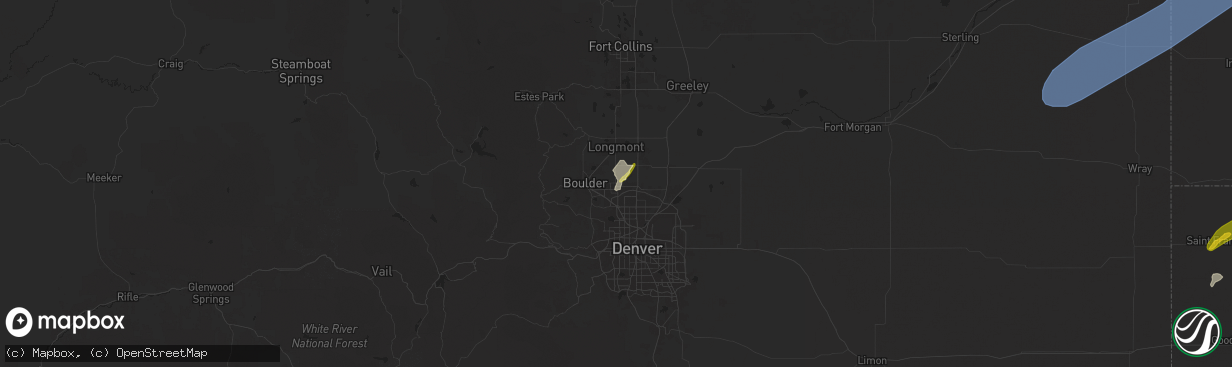 Hail map in Lafayette, CO on May 14, 2025
