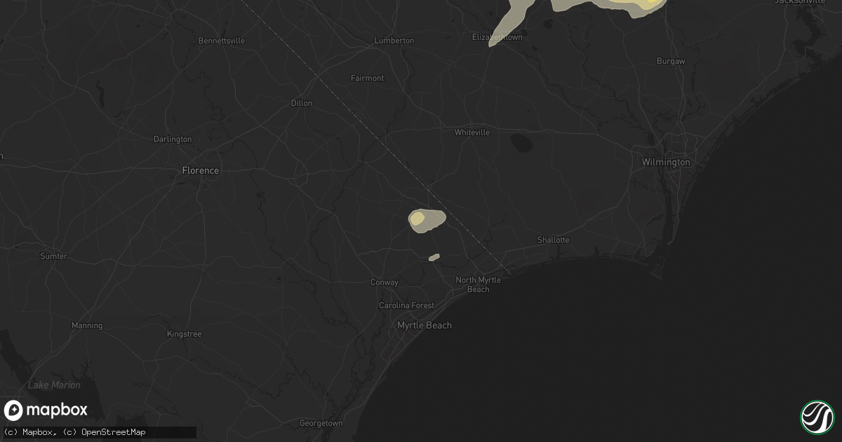 Hail map in Loris, SC on May 14, 2025