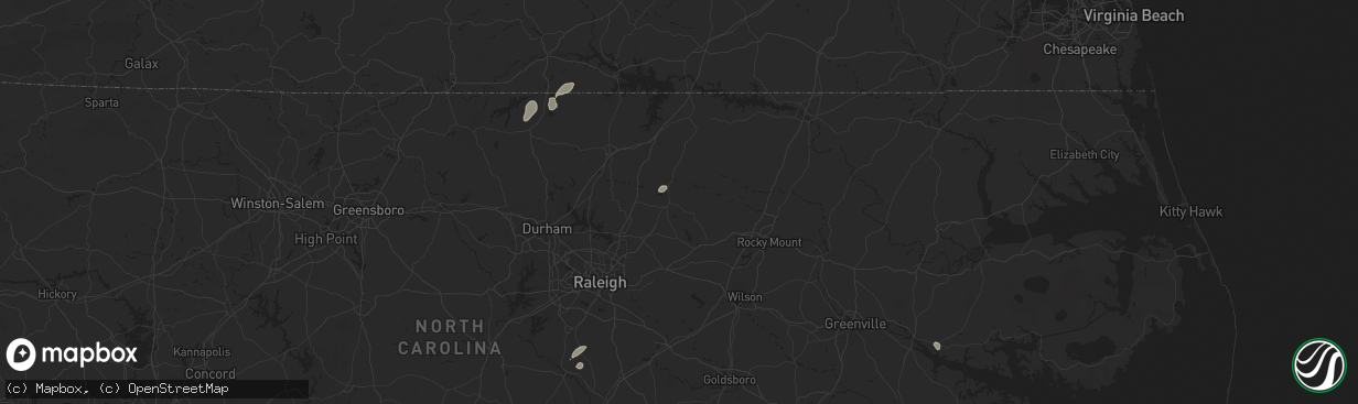 Hail map in Louisburg, NC on May 14, 2025