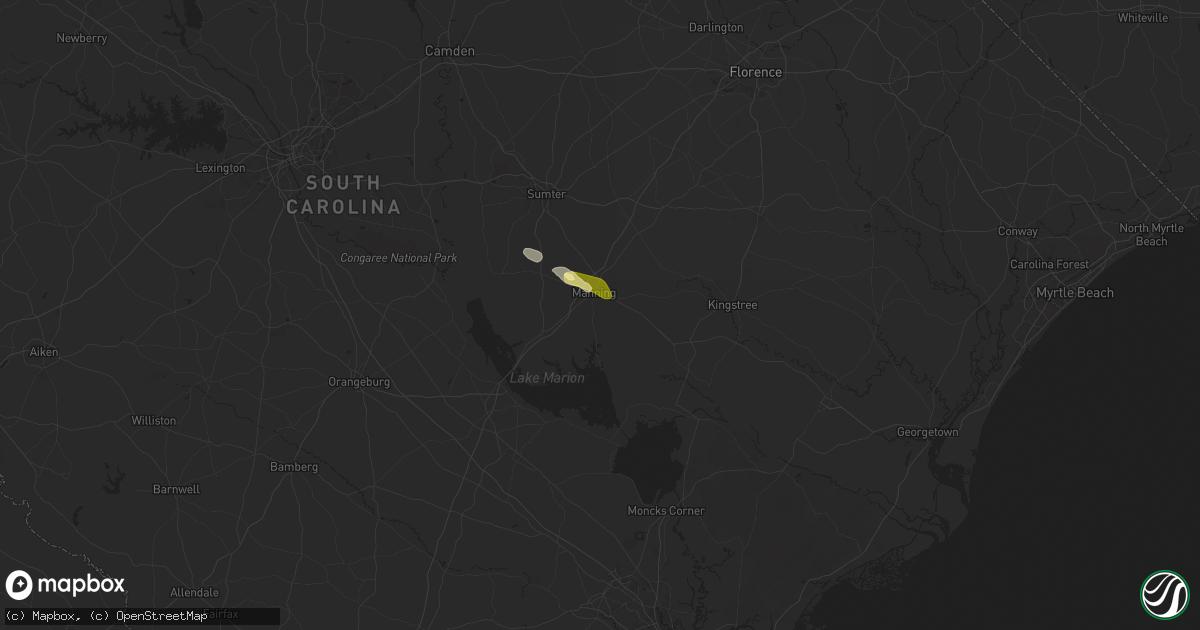 Hail map in Manning, SC on May 14, 2025