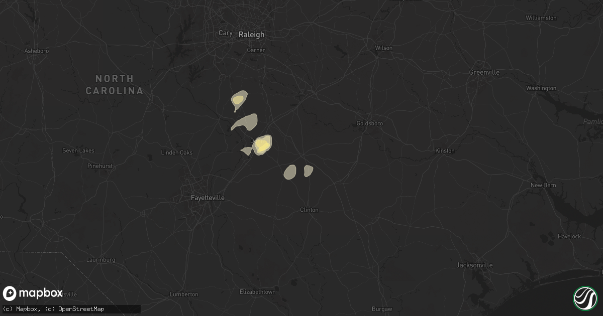Hail map in Newton Grove, NC on May 14, 2025