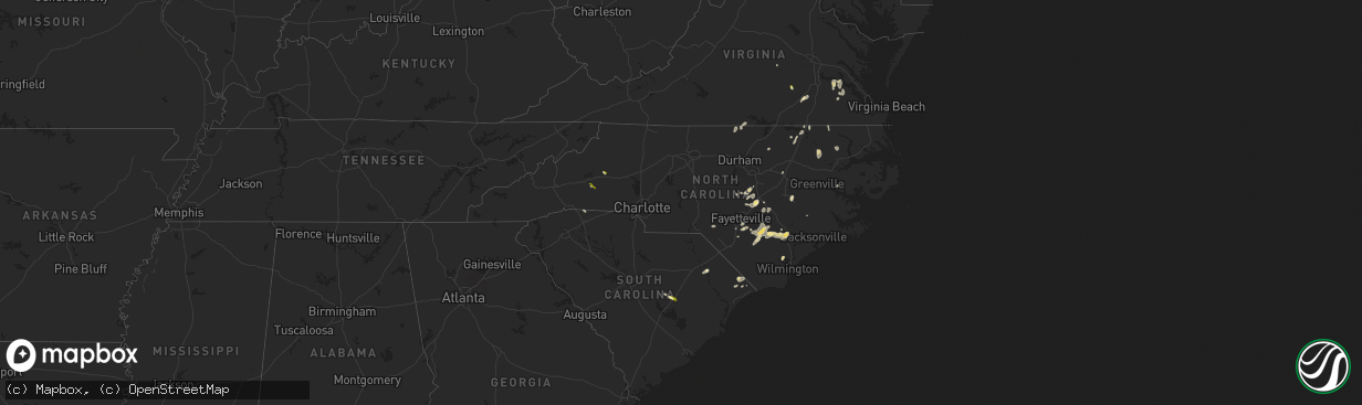 Hail map in North Carolina on May 14, 2025