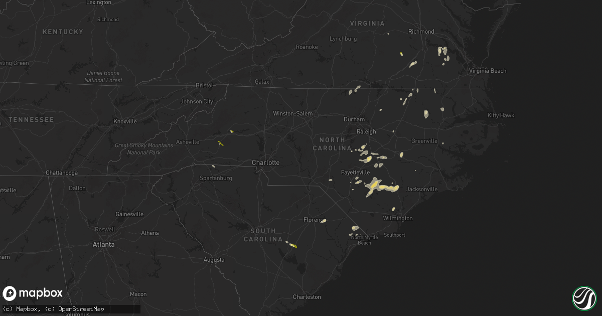 Hail map in North Carolina on May 14, 2025