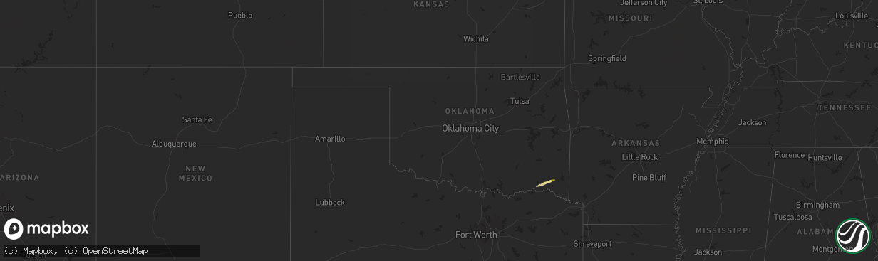 Hail map in Oklahoma on May 14, 2025