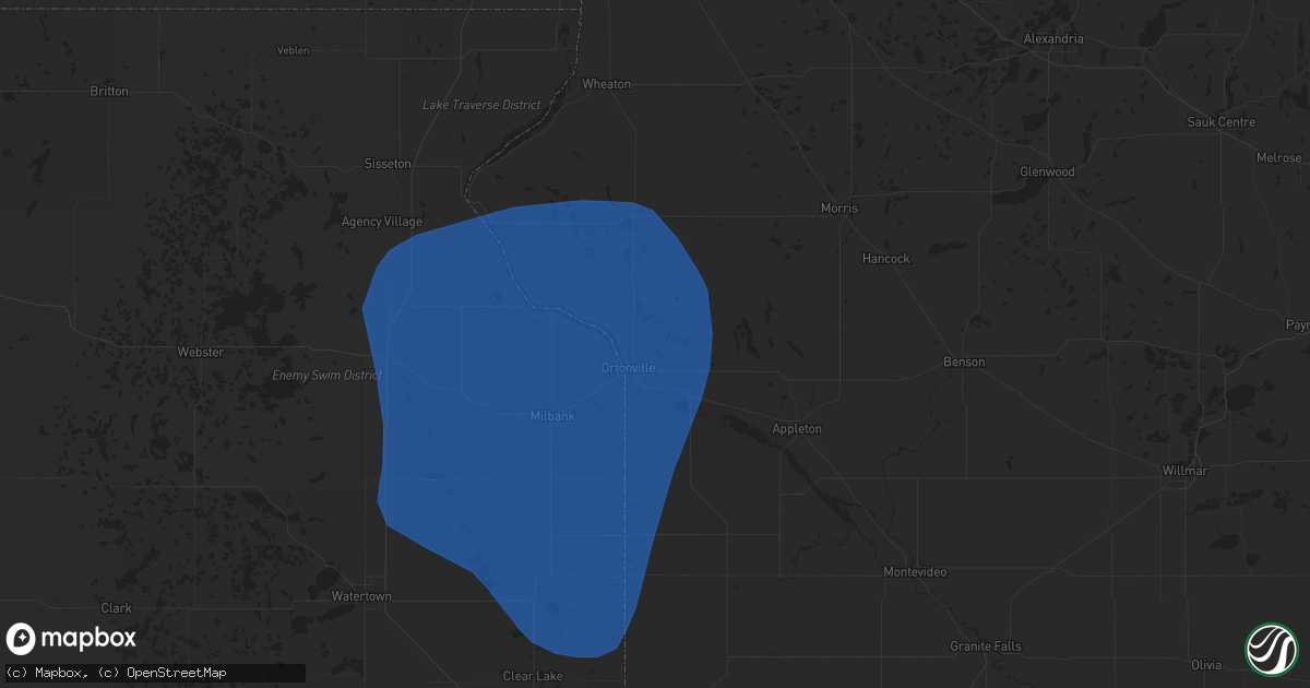 Hail map in Ortonville, MN on May 14, 2025