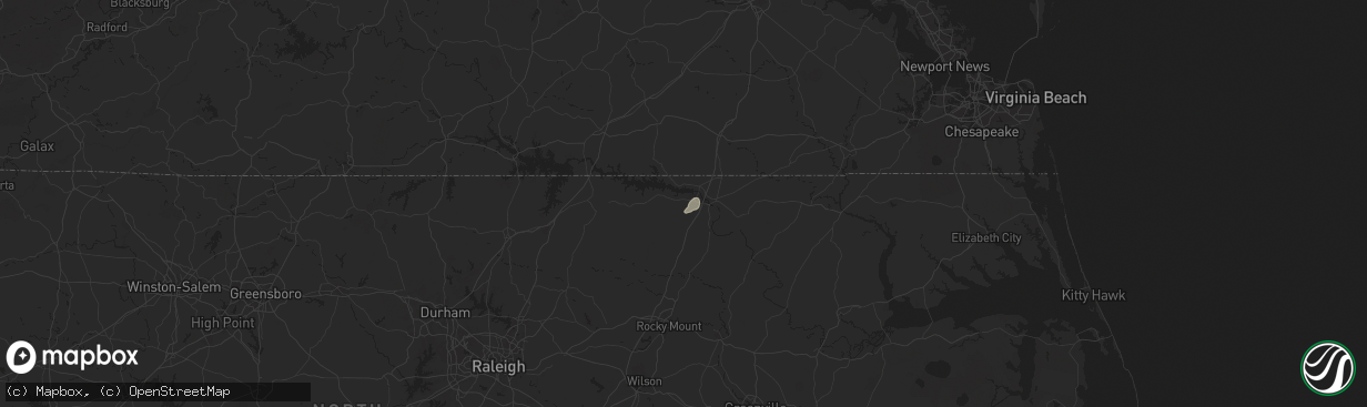 Hail map in Roanoke Rapids, NC on May 14, 2025