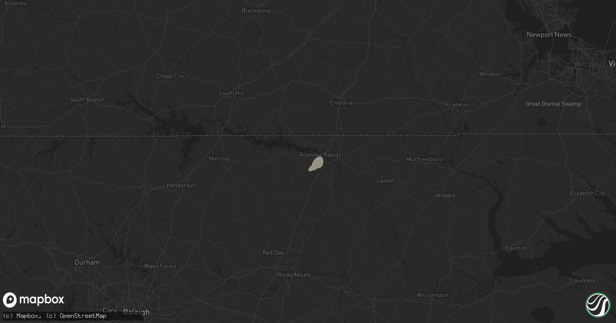 Hail map in Roanoke Rapids, NC on May 14, 2025