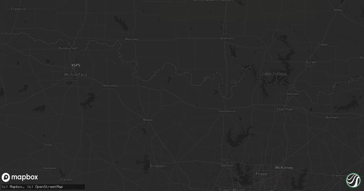 Hail map in Saint Jo, TX on May 14, 2025