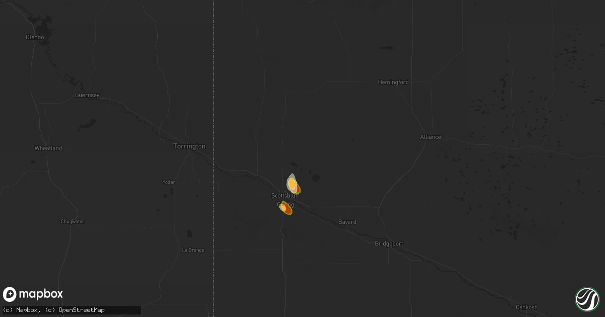 Hail map in Scottsbluff, NE on May 14, 2025