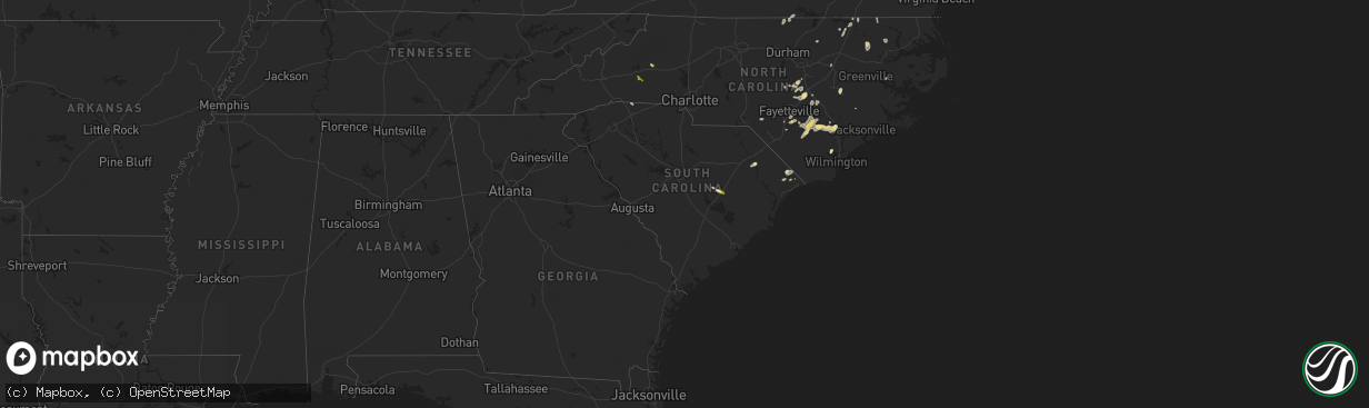 Hail map in South Carolina on May 14, 2025