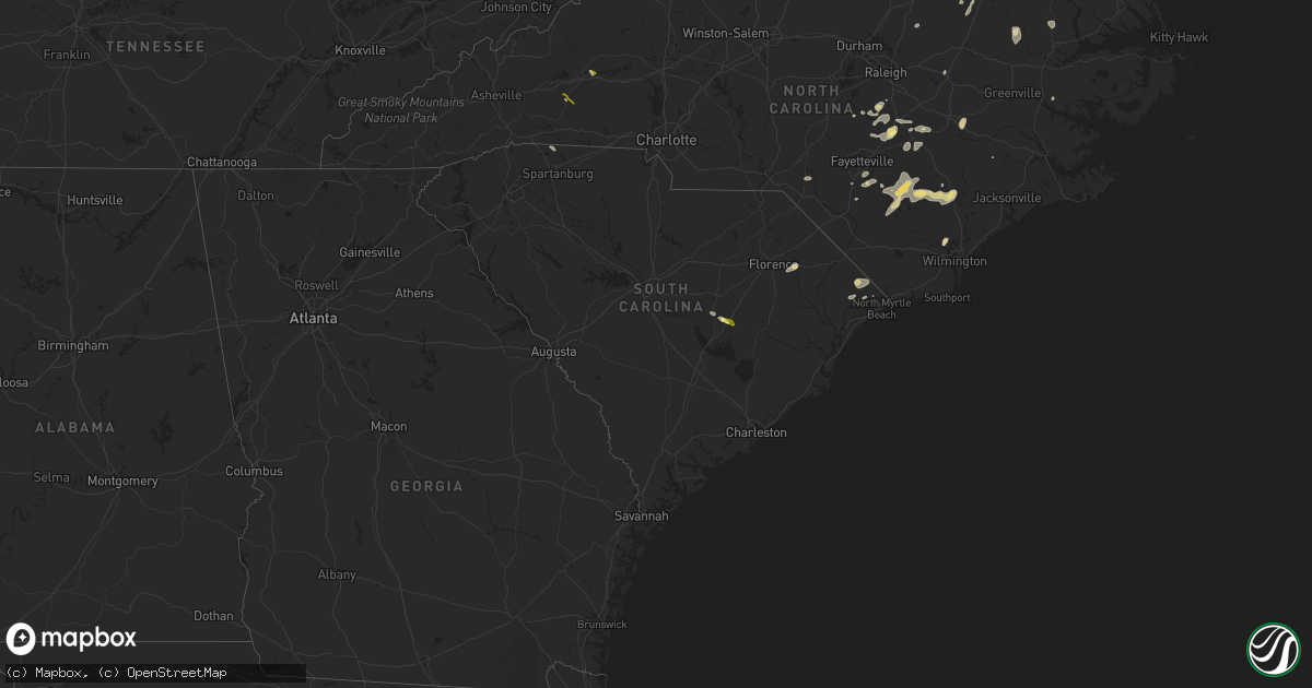 Hail map in South Carolina on May 14, 2025