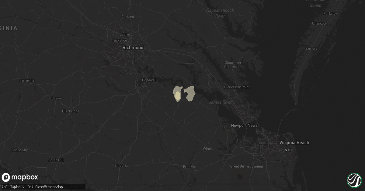Hail map in Spring Grove, VA on May 14, 2025