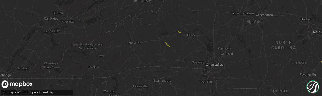 Hail map in Union Mills, NC on May 14, 2025