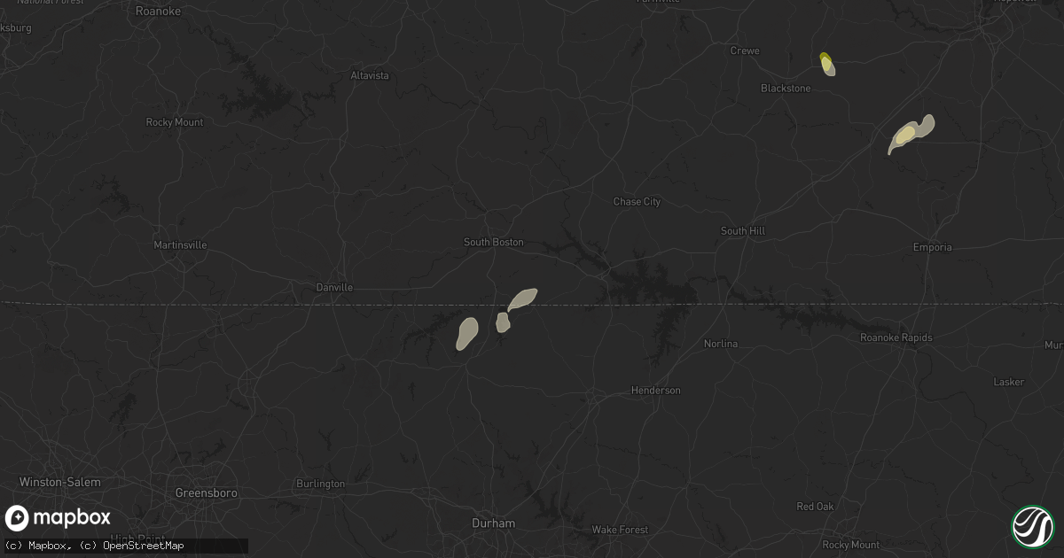 Hail map in Virgilina, VA on May 14, 2025