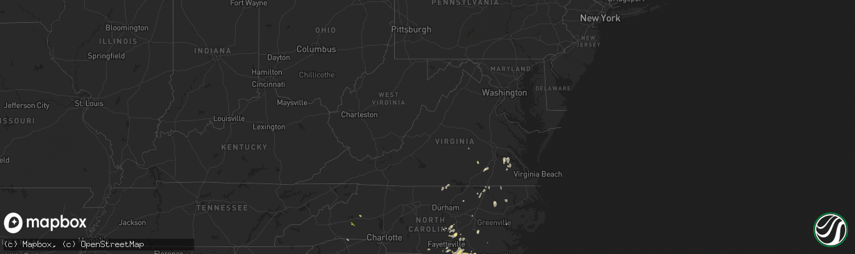 Hail map in Virginia on May 14, 2025