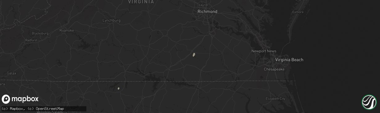 Hail map in Warfield, VA on May 14, 2025