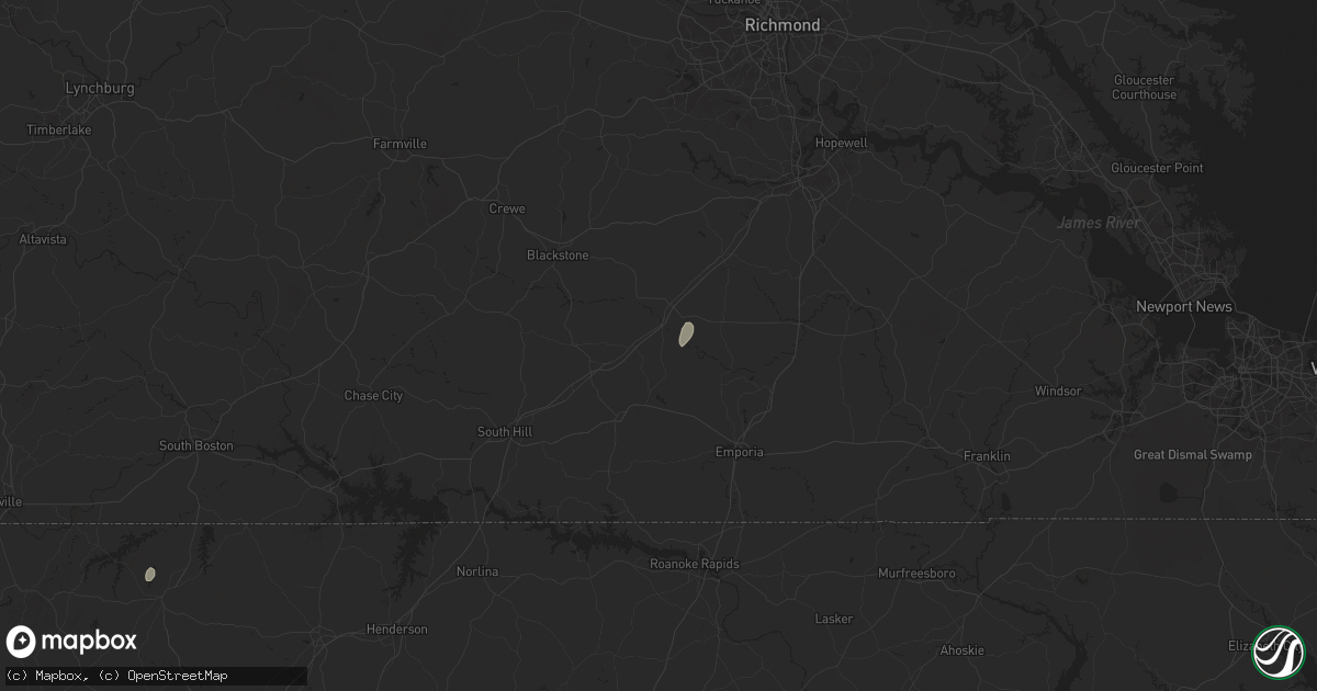 Hail map in Warfield, VA on May 14, 2025