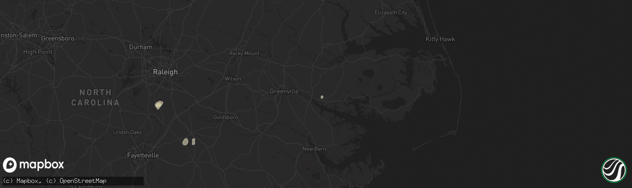 Hail map in Washington, NC on May 14, 2025